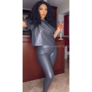 Callie Lives Faux Leather Legging Set